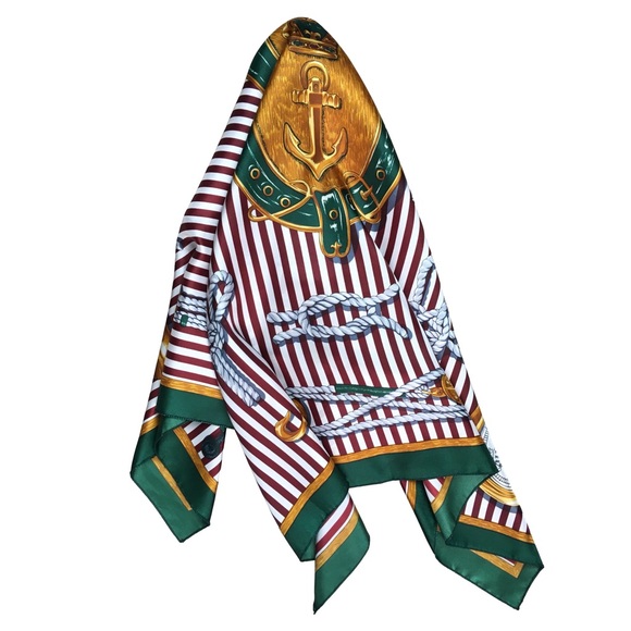 Nautical Scarf Made in Korea | 35” - Picture 2 of 8